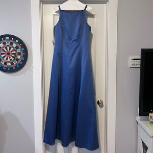 Michaelangelo Satin Blue Dress Size 12